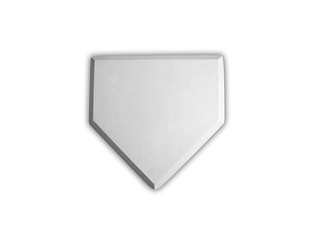 Baseball home plate base isolated on white stock photo