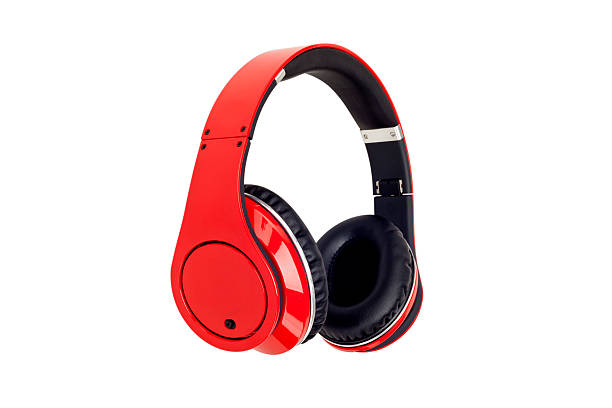istock Red headphones isolated on a white background. 186170057
