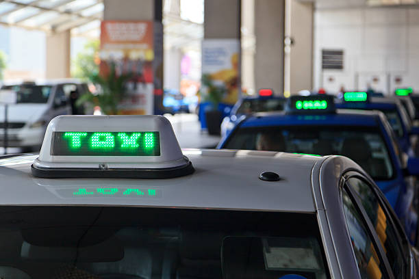 istock Taxi signs in line 186174849