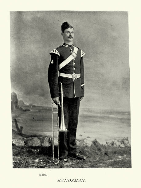 istock British Army soldier, bandsman with Trombone, Victorian, Military Uniforms History 1890s 1861751724