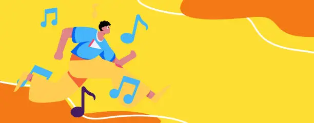 Vector illustration of Music characters scene flat vector concept operation illustration