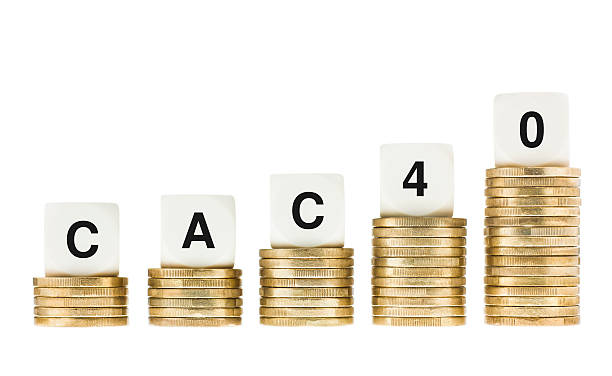 istock CAC 40 Paris Stock Exchange Share Index on Coin Stacks 186176748