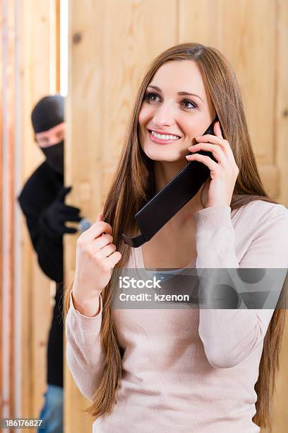 Burglary Crime Culprit And Victim Stock Photo - Download Image Now - Adult, Apartment, Burglar