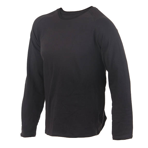 istock black T-shirt on a white background 186178512