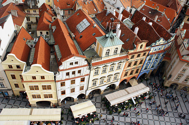 istock Houses with red roofs in Old Town Square, Prague. 186181172