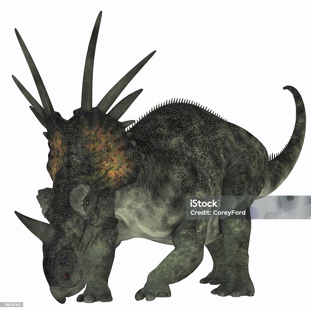 Styracosaurus sur blanc - Photo de Animal disparu libre de droits