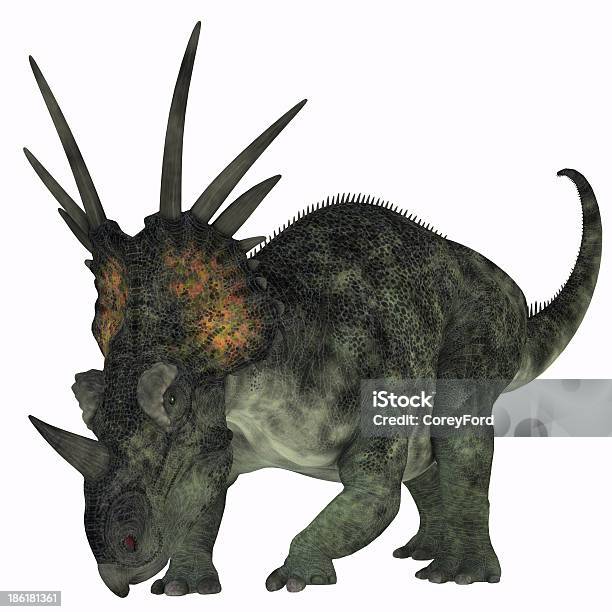 Photo libre de droit de Styracosaurus Sur Blanc banque d'images et plus d'images libres de droit de Animal disparu - Animal disparu, Animal vertébré, Antique