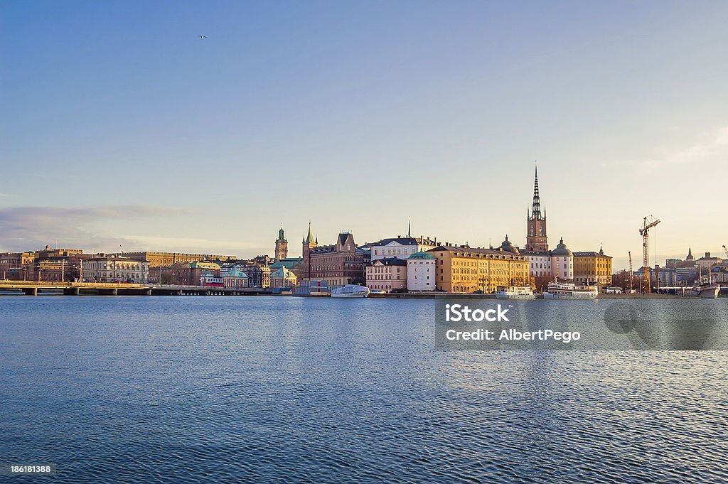 Stockholm et la vieille ville à l'aube - Photo de Antiquités libre de droits