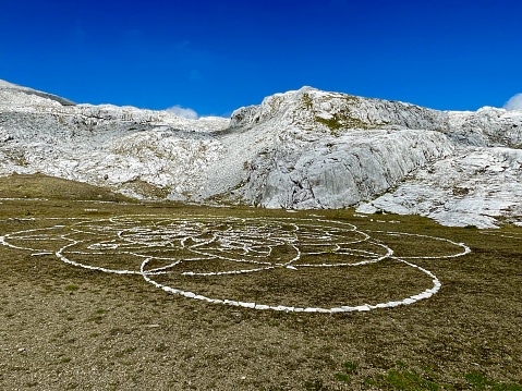 Mountain art in Swiss Alps.