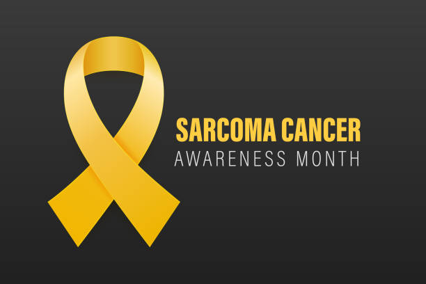 istock Sarcoma, Bone Cancer Banner, Card, Placard with Vector 3d Realistic Yellow Ribbon on Black Background. Sarcoma Cancer Awareness Month Symbol Closeup, July. World Bone Cancer Day Concept 1861843759