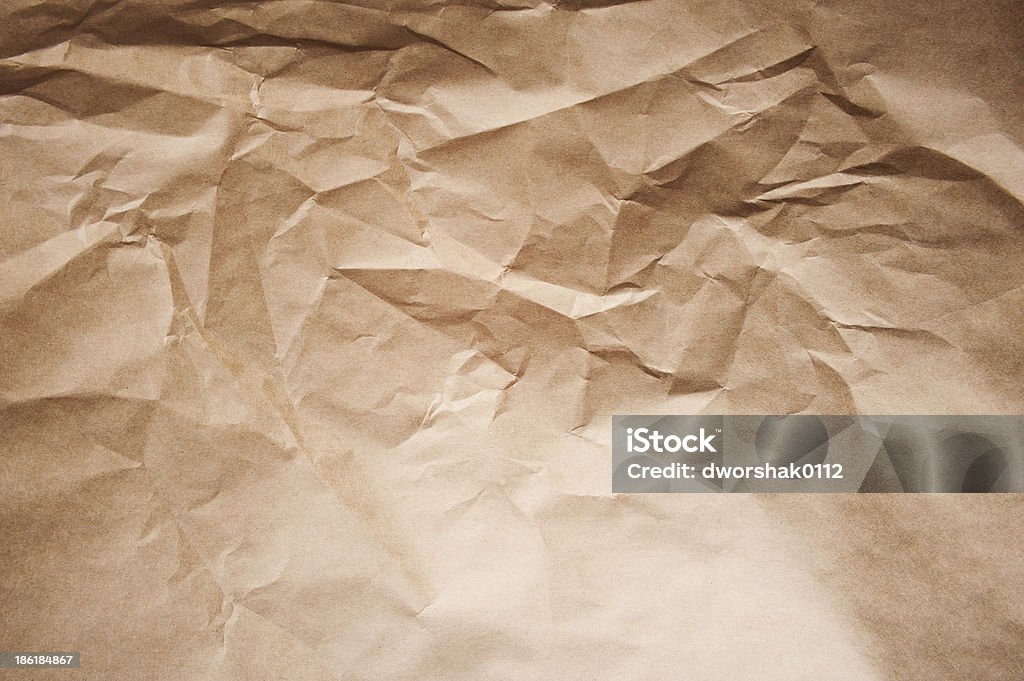 Enrugado papel pardo - Foto de stock de Amarrotado royalty-free