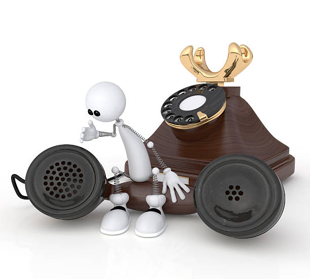 istock The 3D little man with phone. 186184939