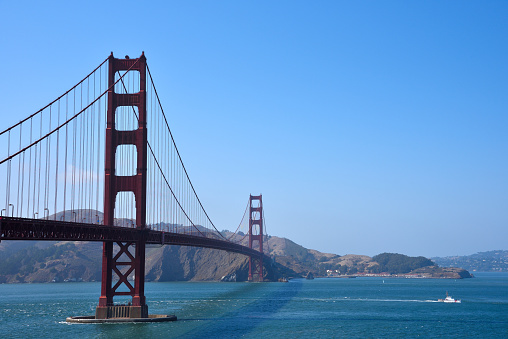The Golden Gate Bridge is a suspension bridge spanning the Golden Gate, the one-mile-wide (1.6 km) strait connecting San Francisco Bay and the Pacific Ocean.