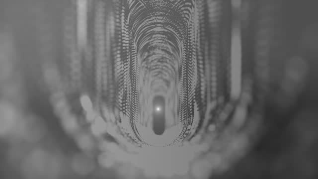 Flying Through Moving Particles - Tunnel, Spiral, Abstract Background - black And white Colored