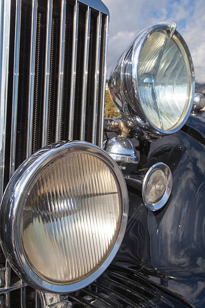 istock Vintage car headlights 186187658