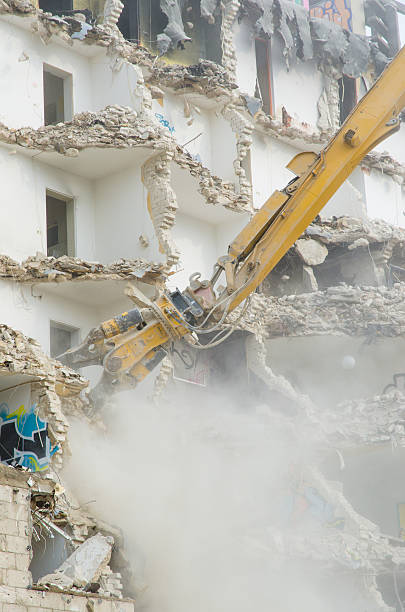 istock Block of flats demolition 186187887