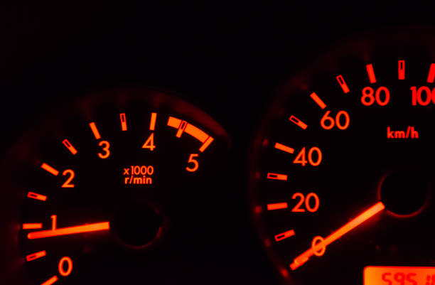istock Mileage distance on the car dashboard digital speedometer car miles. 1861879448