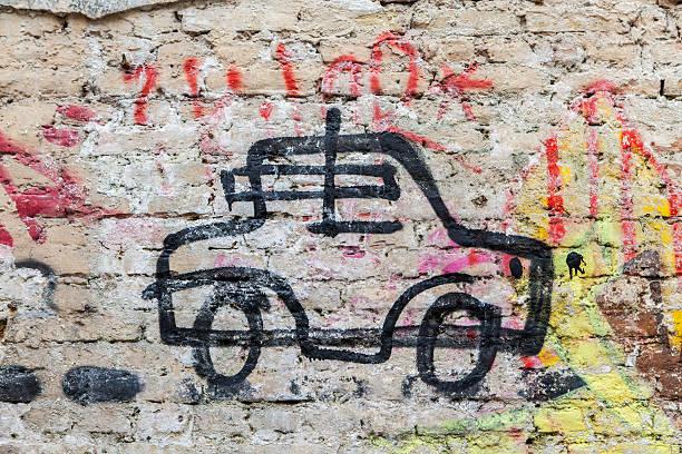 istock Car grafitti on the wall 186188168