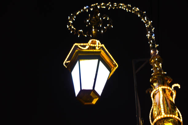 istock Christmas lantern decorated with garlands 1861885116