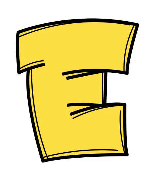 Vector illustration of Letter E cartoon