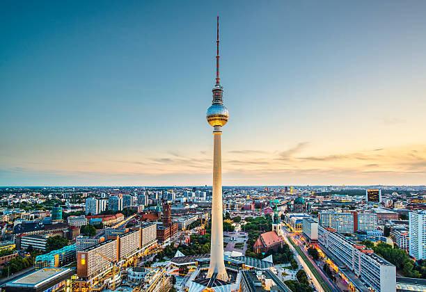 Berlin Cityscape Berlin, Germany view of TV tower. east berlin photos stock pictures, royalty-free photos & images