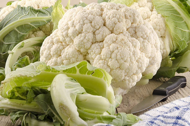 istock organic cauliflower after cleaning with a knife 186190865