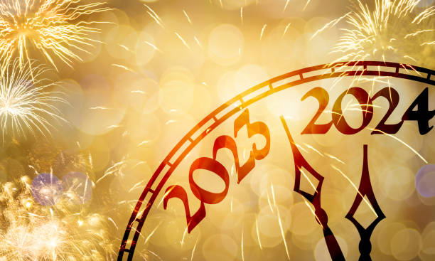 istock Celebrating new year 2024 with fireworks and sparkles 1861919078