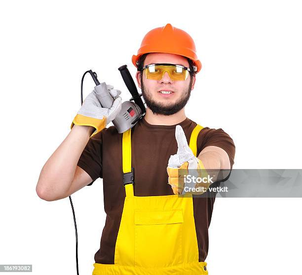 Foto de Builder Mostrando Polegares Para Cima e mais fotos de stock de Adulto - Adulto, Amarelo, Artigo de vestuário para cabeça