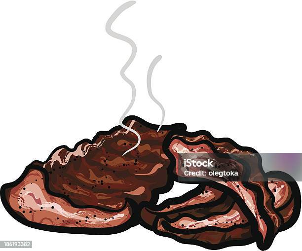 Ilustración de Spareribs Caliente y más Vectores Libres de Derechos de Costillas esternales - Corte de carne - Costillas esternales - Corte de carne, Alimento, Alimentos cocinados