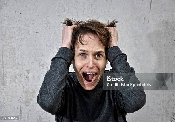 Crazy Young Man With Stock Photo - Download Image Now - Adult, Bizarre, Business