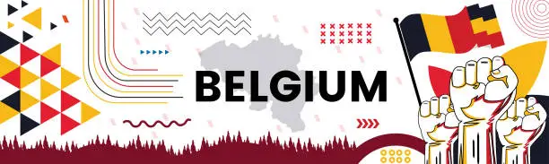 Vector illustration of Belgium happy National day celebration banner vector illustration