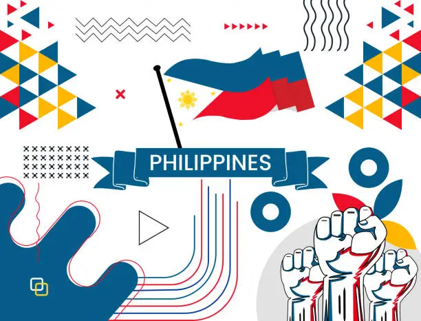 Vector illustration of Philippines happy National day celebration banner vector illustration