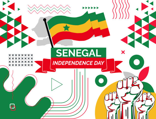 istock Senegal Map and raised fists. National day or Independence day design for Senegal celebration. Modern retro design with abstract icons. Vector illustration. 1861964064