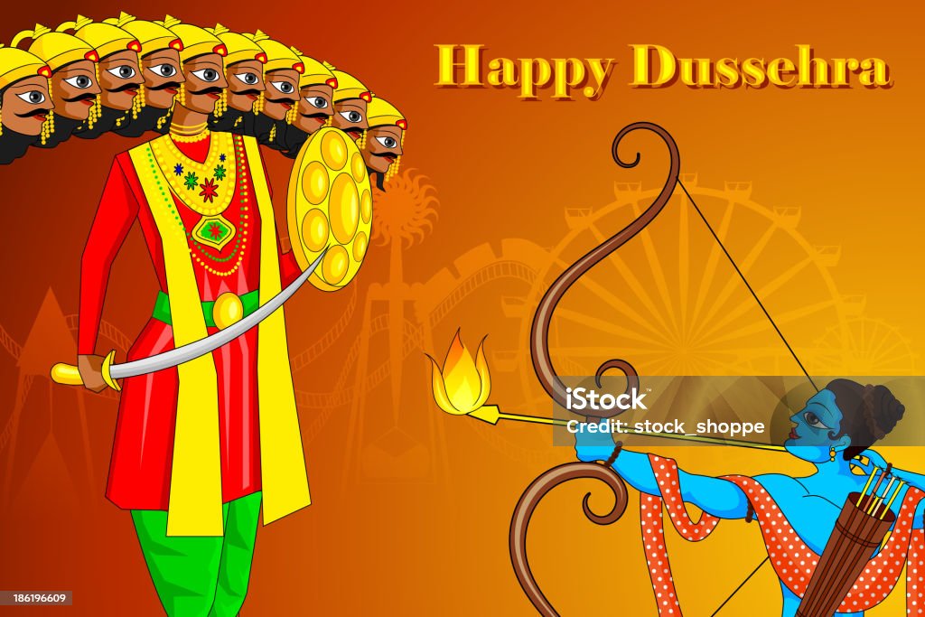 Dussehra Ravana em Rama Matar - Royalty-free Dussehra arte vetorial