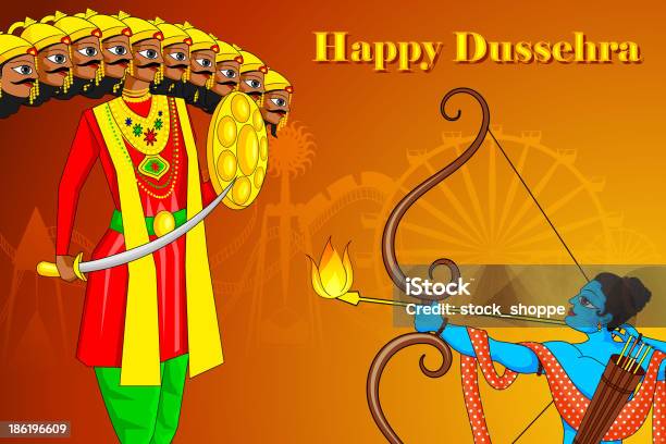 Dussehra Ravana Em Rama Matar - Arte vetorial de stock e mais imagens de Dussehra - Dussehra, Ravana, Carro de guerra