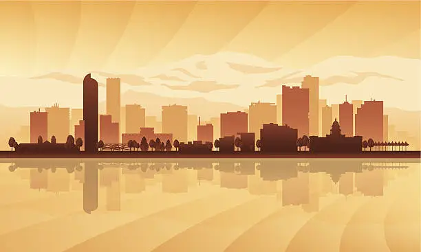 Vector illustration of Graphic of the Denver city skyline