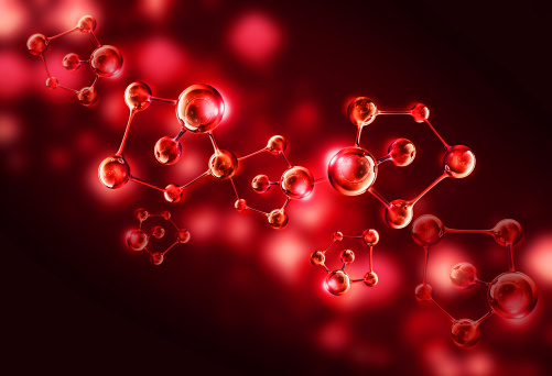 red molecule dna cell illustration