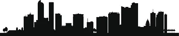 Vector illustration of Denver city skyline silhouette background