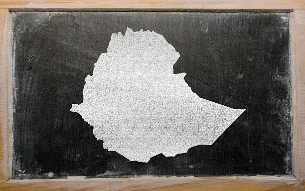 istock outline map of ethiopia on blackboard 186197260