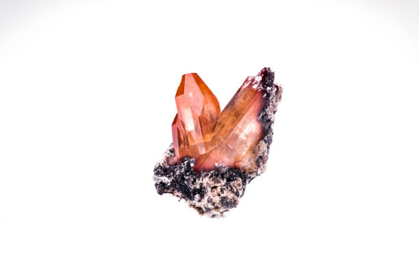 imperial topaz crystal isolated on white blackground
