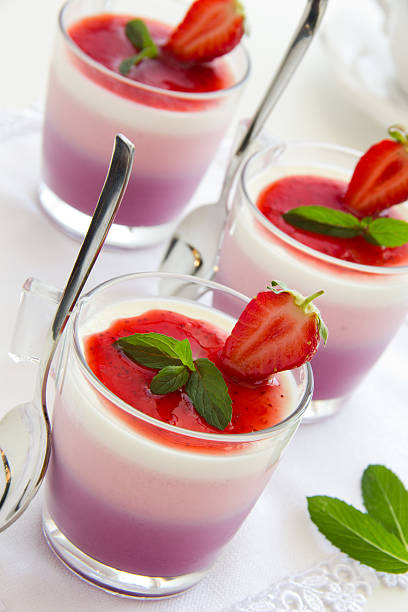 istock Panna cotta with strawberries and blueberries. 186199617