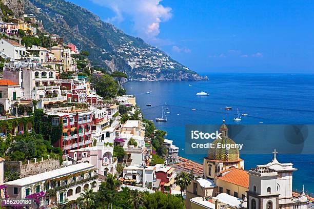 Positano Iasa Stock Photo - Download Image Now - Amalfi, Balcony, Positano