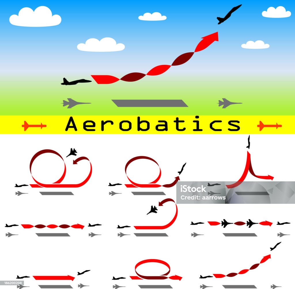 Аэробатика самолёт - Векторная графика Без людей роялти-фри
