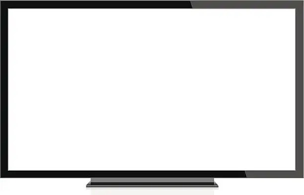 Vector illustration of Modern blank flat screen TV set