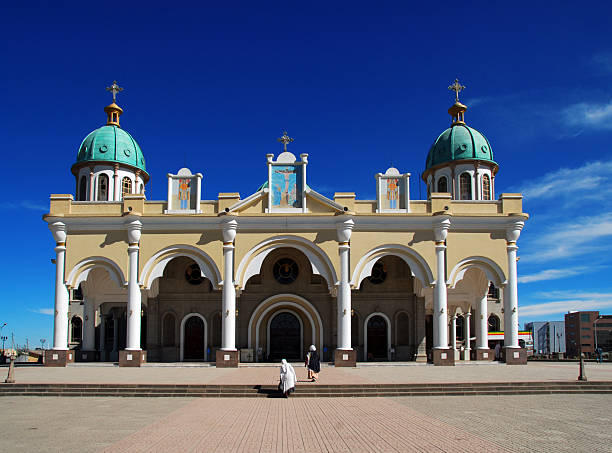 Addis Ababa, Ethiopia: Bole Medhane Alem Cathedral Addis Ababa, Ethiopia: Bole Medhane Alem Cathedral - dedicated to Christ, Saviour of the World - photo by M.Torres addis ababa ethiopia photos stock pictures, royalty-free photos & images