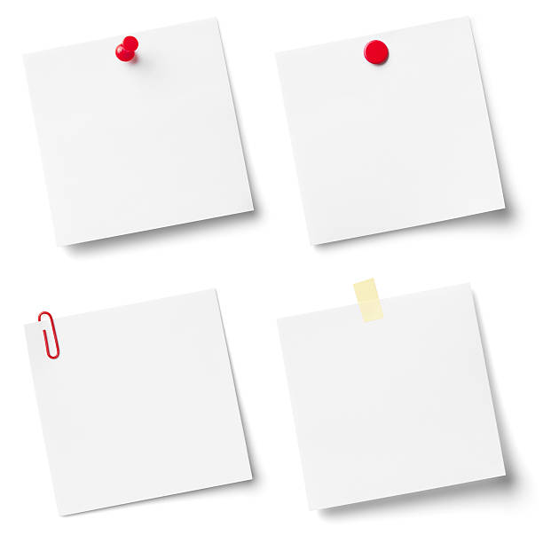 collection de documents de blanc note. - paper clip red clip isolated photos et images de collection