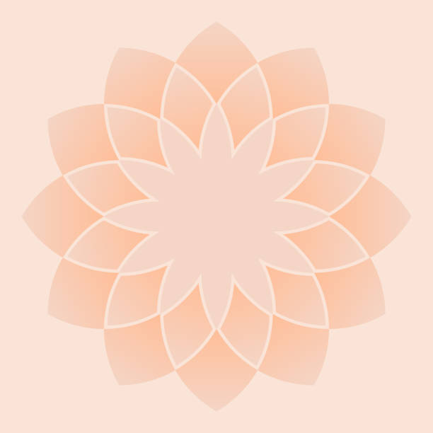 ピーチファズグラデーション曼荼羅形状パターン - peach dark peaches backgrounds点のイラスト素材／クリップアート素材／マンガ素材／アイコン素材