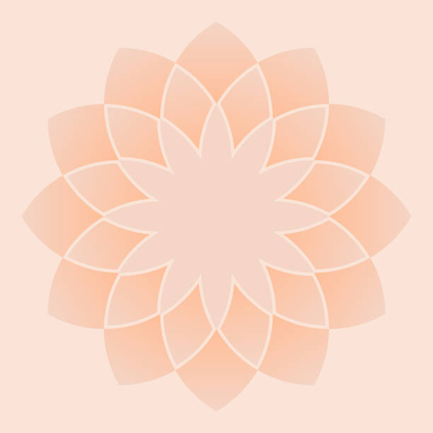 ilustrações de stock, clip art, desenhos animados e ícones de peach fuzz gradient mandala shape pattern - peach dark peaches backgrounds