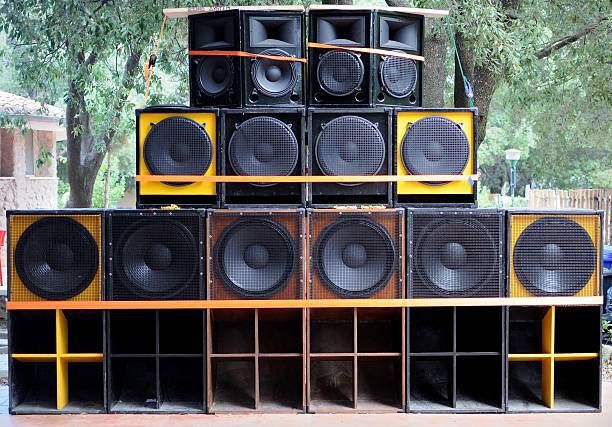 soundsystem - dance floor audio imagens e fotografias de stock