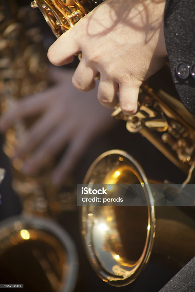 A tocar Saxofone - Royalty-free Adulto Foto de stock